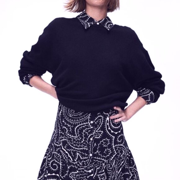 H&M Long-Sleeved Button-Down Paisley Shirt Dress - SMALL - NWT - Picture 4 of 10